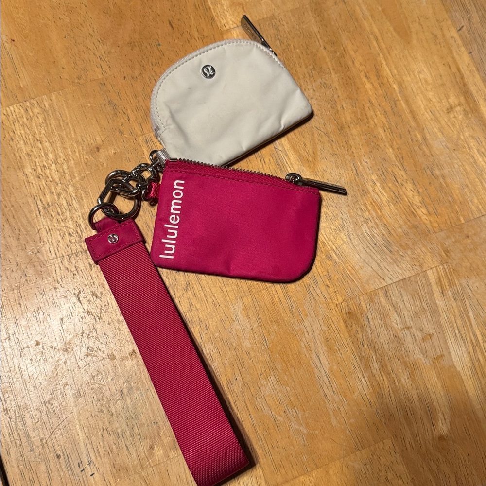 lululemon athletica Pink and Cream Wristlet Set